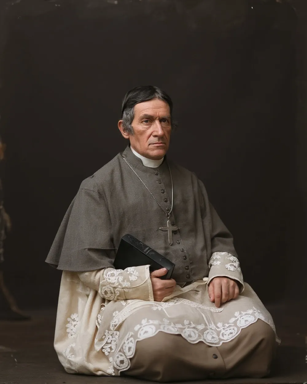 Mould spots: the same photograph after AI restoration